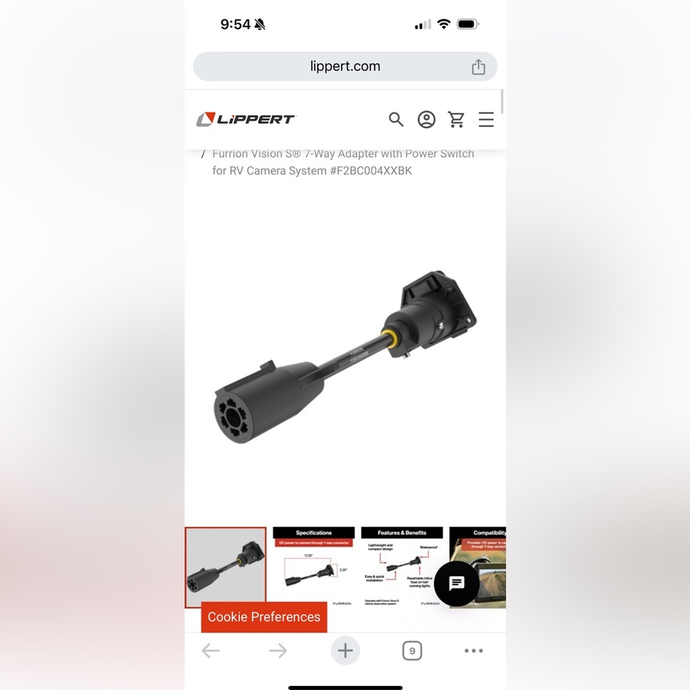 Furrion Vision S® 7-Way Adapter with Power Switch for RV Camera System